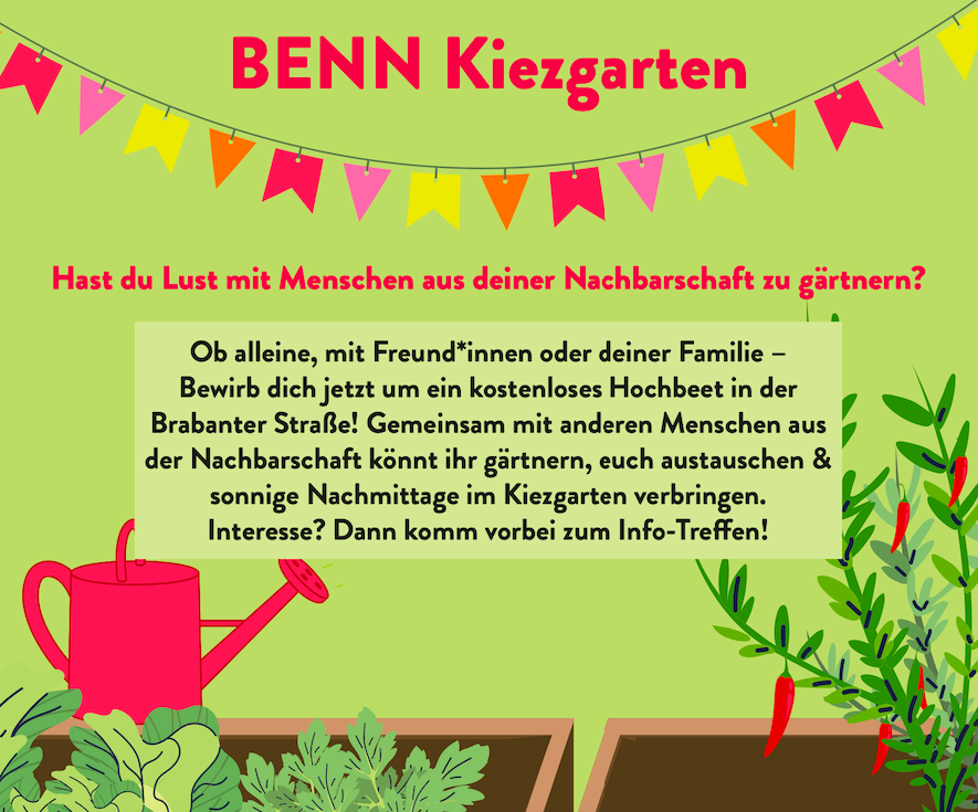 You are currently viewing Der BENN Kiezgarten geht in die zweite Runde – kommt zum Info-Treffen!