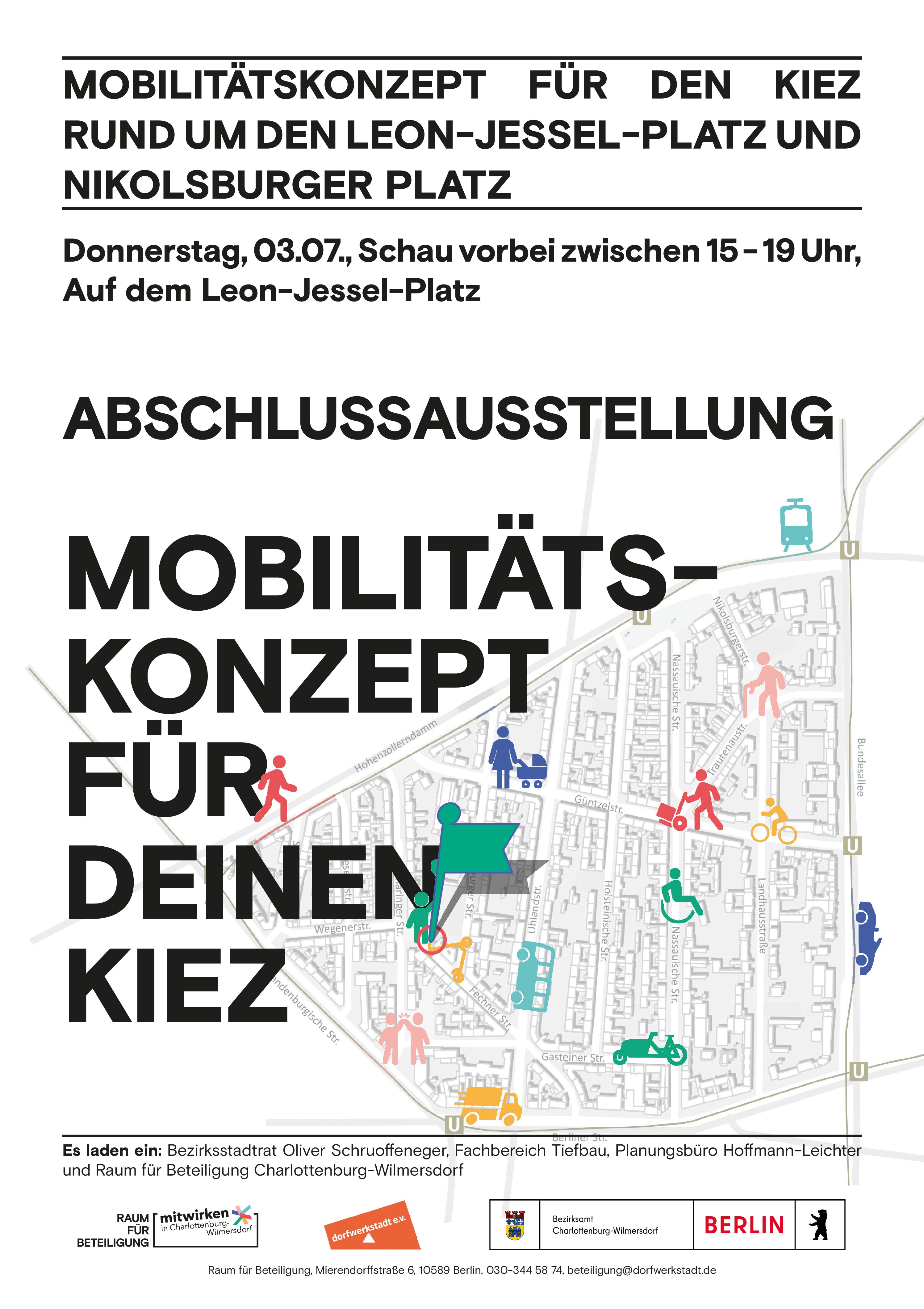 You are currently viewing  ABSCHLUSSAUSSTELLUNG MOBILITÄTSKONZEPT FÜR DEN KIEZ RUND UM DEN LEON-JESSEL-PLATZ UND NIKOLSBURGER PLATZ