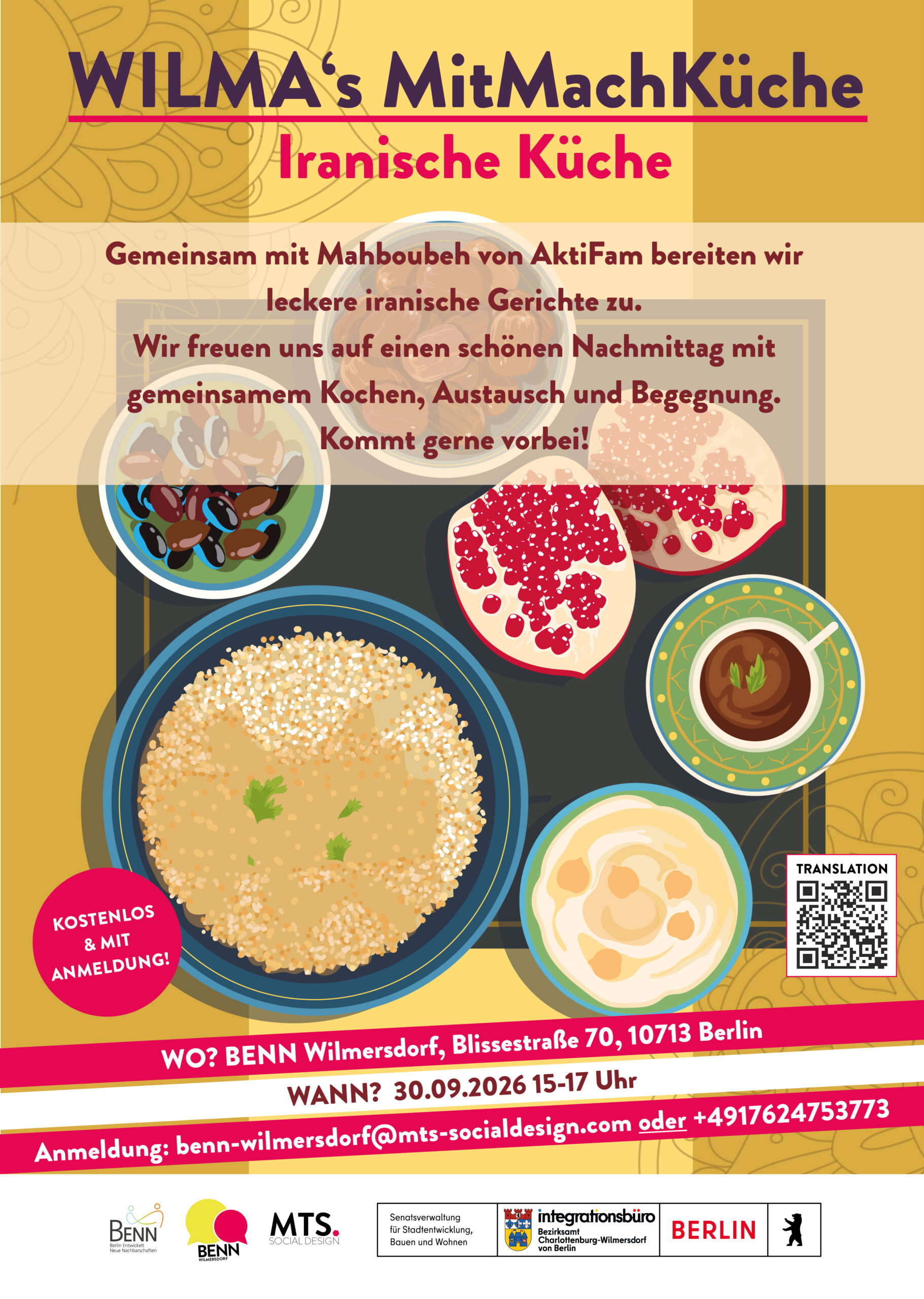 Du betrachtest gerade WILMA’s MitMachKüche in Kooperation mit AktiFam Charlottenburg-Wilmersdorf – gemeinsam iranisch kochen!